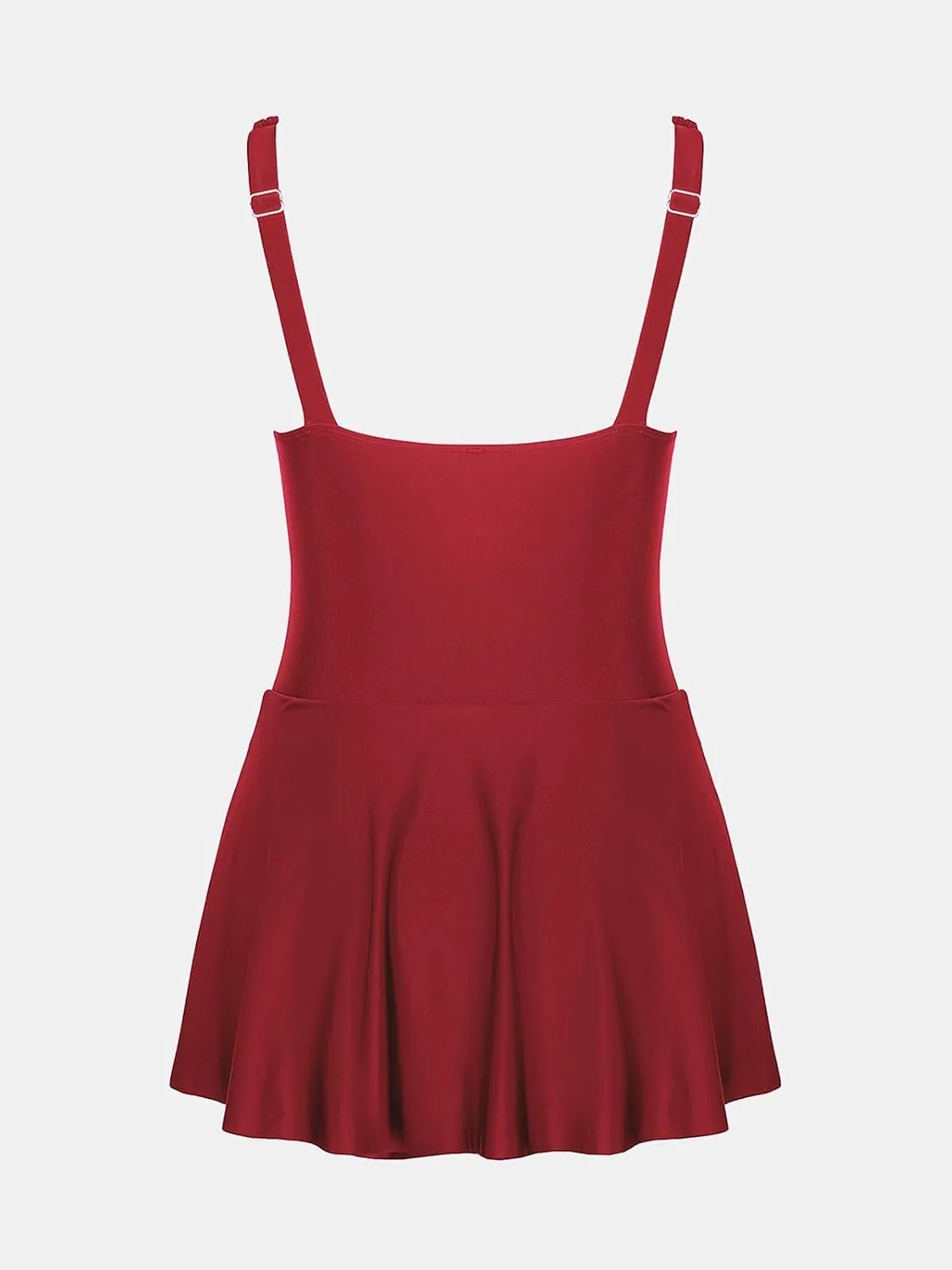 Swimdress Wide Straps Tie Knot Swim Skirt CUPSHE nearby absurd militant ectotherm recurring Women's One Piece Swimsuit Bathing Suit Scoop Neck 
