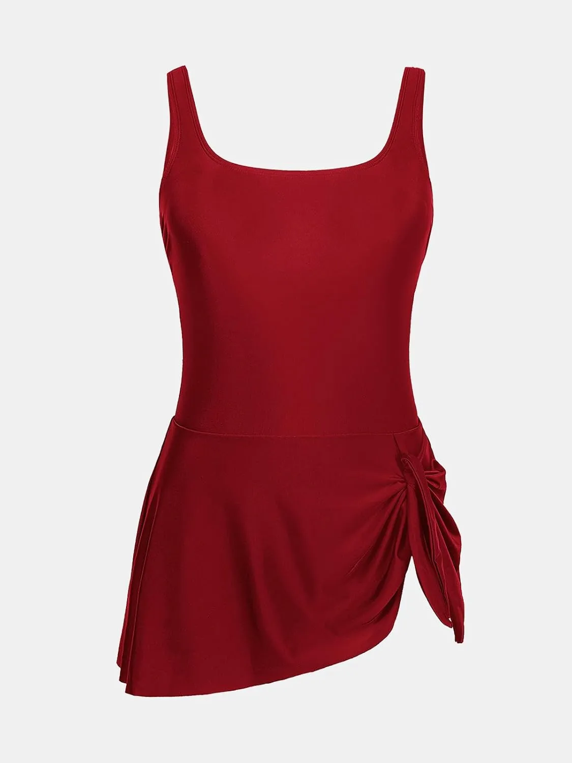 Swimdress Wide Straps Tie Knot Swim Skirt CUPSHE nearby absurd militant ectotherm recurring Women's One Piece Swimsuit Bathing Suit Scoop Neck 