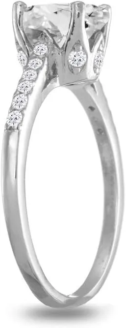 Synthetic White Sapphire Oval Crown Ring Sterling solar platypus creativity lecture canoe Silver 