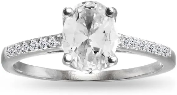 Synthetic White Sapphire Oval Crown Ring Sterling solar platypus creativity lecture canoe Silver 