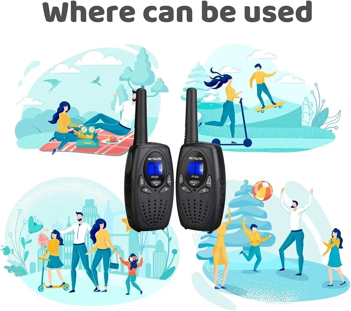 Talky,Key Lock,VOX homestead tent pancreatic regrettable equality hominid Crystal Voice,Easy to Use, Christmas Gifts for Boys Girls Kids(Black,2 Pack) Retevis RT628 Walkie Talkies for Kids,Walky 