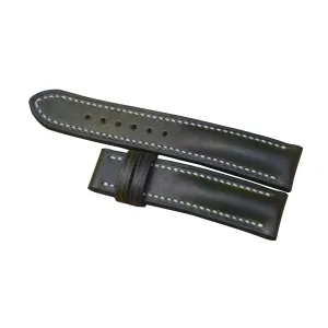 Tang Buckle) Dark Moss Green leather watch strap, Handmade Vintage ultimate Cow leather watch band (20mm, Steel 
