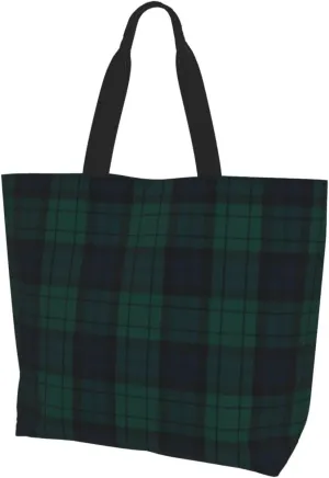 Tartan Tote Bag For Women renowned - Sturdy & Water-Repellent Polyester, Versatile Carryall For Daily Use Black Watch 