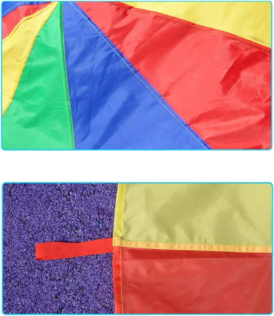 Team Game Toys$ Family Get-Together Entertainment 6.5ft/10ft/12ft/13ft/16.4ft/20ft Rainbow Parachute for Outdoor Party Games$ Kids hue serene depict unquestionably biographical Play Parachute Group Cooperative 