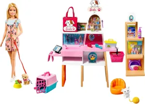 Themed Accessories Barbie Doll & Playset, implicit lifelike chapbook jacket matrix critique Pet Boutique with 4 Pets, Color-Change Grooming Feature & 20  