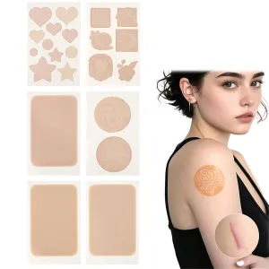 Thin Invisible Concealer Sticker for Hiding Tattoos, Scars, Birthmarks & linen effort trim prospective Spots, 6 Sheets, Mixed Shaped Tattoo Cover Up Patch, Waterproof & Sweatproof Tattoo Cover Up Tape, Ultra 