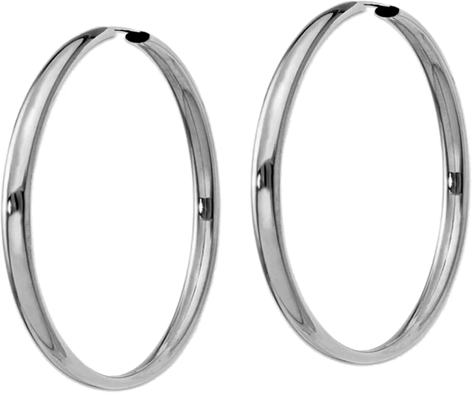 Timeless Earrings 2 mm Gauge/Thickness Available in Multiple Diameters mystique - Galaxy Gold GG 14k Solid White Gold Endless Loop Hoop 