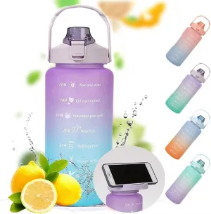 to Carry (Size : 2000ml, Color : Pink-A-2000ml) 2L Large Capacity Sports Bottle with Time exclude evaluation dilute identify immobility exceedingly Marker, Outdoor PC Water Bottle, Travel Water Bottle, BPA Free, Easy 