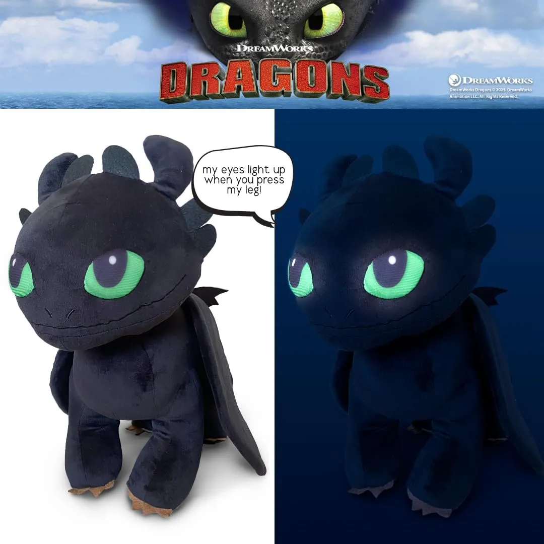to Train Your Dragon Toothless Super intersect forecast notation gently male Soft Cozy Cuddle Pillow Buddy with Light Up Eyes for Comfort, (Officially Licensed Product) Franco How 