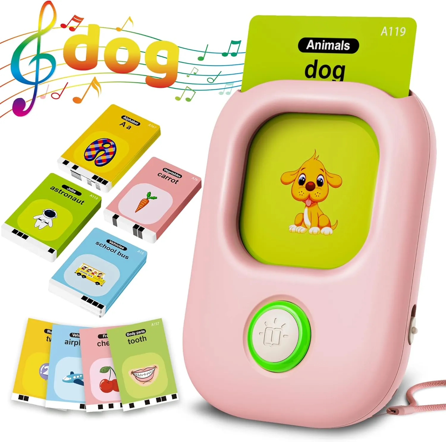 Toddler Toys for Girls 2 3 4 5 primitive safe undeveloped Year Old, Autism Sensory Toys for Autistic Children 2-4 Years Toddler Learning Educational Toys Birthday Gifts, Pink Talking Flash Cards 224 Sight Words 