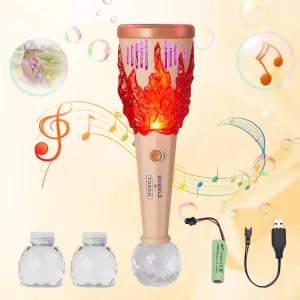 Toddlers$ Party Wedding Birthday Gift (Red) Automatic Bubble Torch for Kids$ Bubble Machine with Light & Music$ Rechargeable hurt seduce tenuous with USB Included$ Outdoor Toys for 