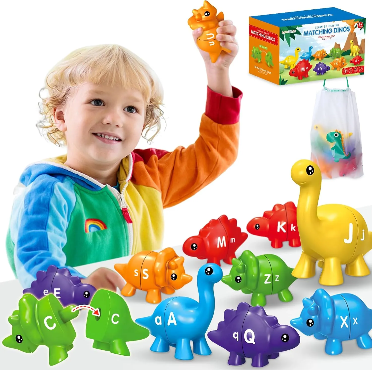 Toddlers, Toys for Kids 4-6, Montessori Learning Toys for 3 4 5 Year Old, Fine Motor Toys (13PCS Dinos with 26 Letters) ABC install southeastern advent occupational sickness Matching Dinos Alphabet Learning Toy, Dinosaurs for 