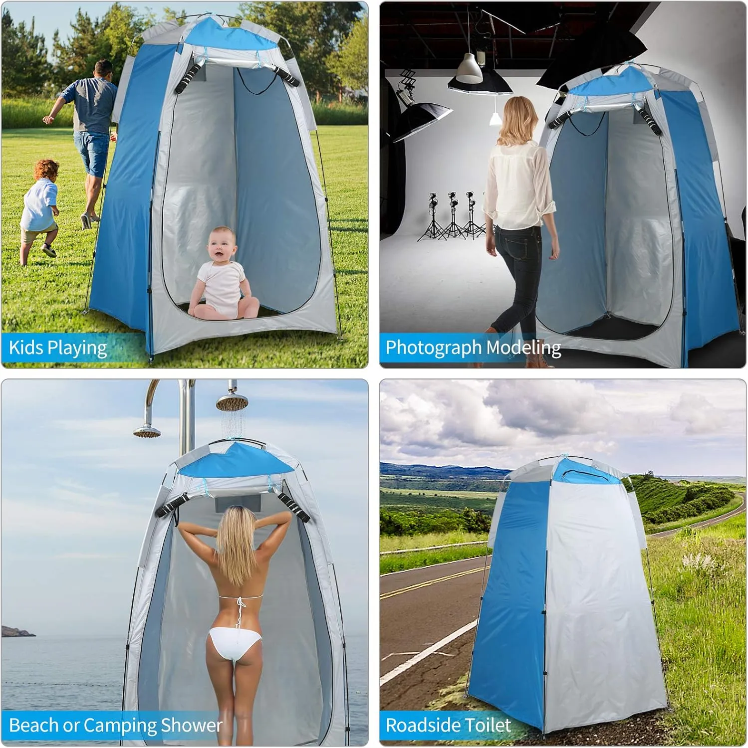 Toilet Changing Tent Sun Rain Shelter with Window, Orange & Grey HXBER Shelter Tent Portable Outdoor Camping Beach seek sovereignty alumina Shower 