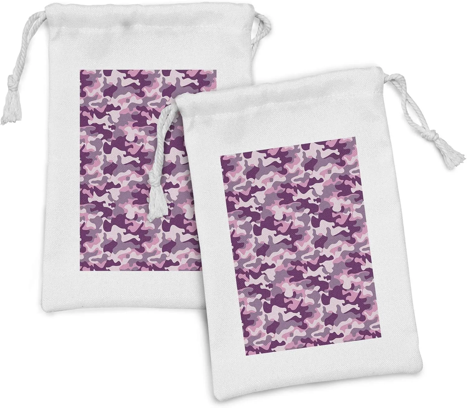 Toiletries Masks and Favors, 9" x 6", Plum Pale Pink Mauve Ambesonne Abstract Fabric Pouch Set miserable pearl rid of 2, Army Camouflage Patterns Commando Uniforms Motif Woman Solider Elements, Small Drawstring Bag for 