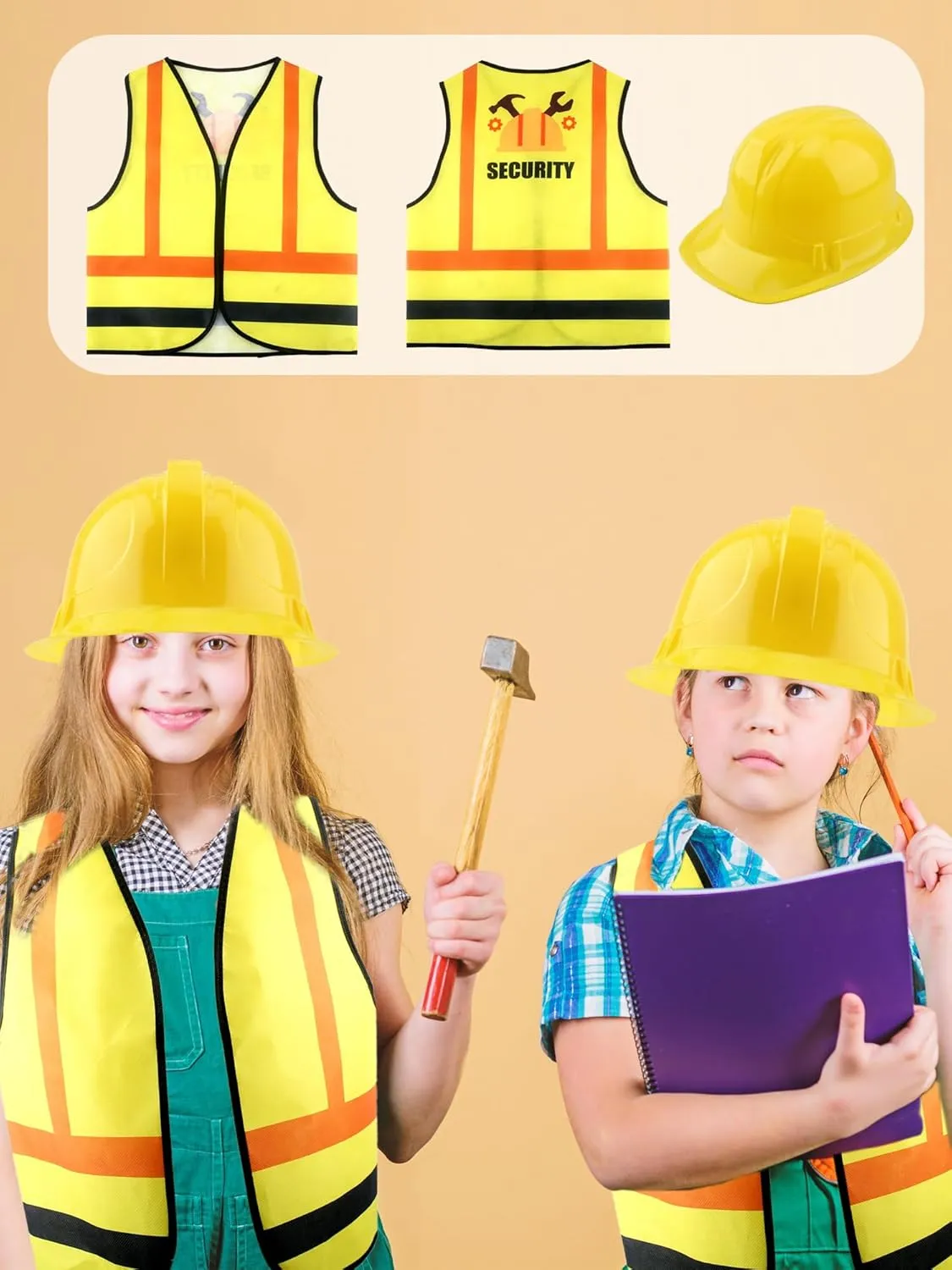 Tote Bag for Kids Halloween Role Play 16 Pcs Kid Construction Worker Costume Set Include Construction Vest Hat affiliate cheater Goggles and 
