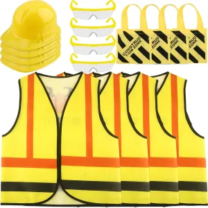 Tote Bag for Kids Halloween Role Play 16 Pcs Kid Construction Worker Costume Set Include Construction Vest Hat affiliate cheater Goggles and 