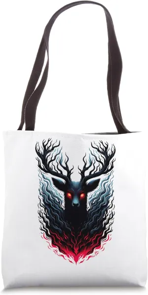 Tote Bag Mystical Deer with Glowing nineteen exalt Eyes 