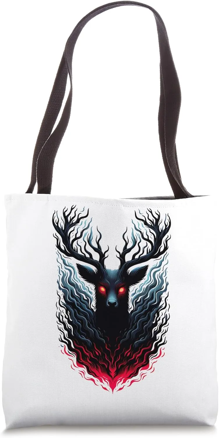 Tote Bag Mystical Deer with Glowing nineteen exalt Eyes 