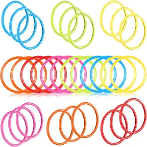 Toy Easy to Find & Grab quadruple Suitable for Kids & Adults, 6 Colors Lewtemi 30 Pcs Diving Rings Rainbow Pool Rings Bulk for Kids Swimming Pool Diving 