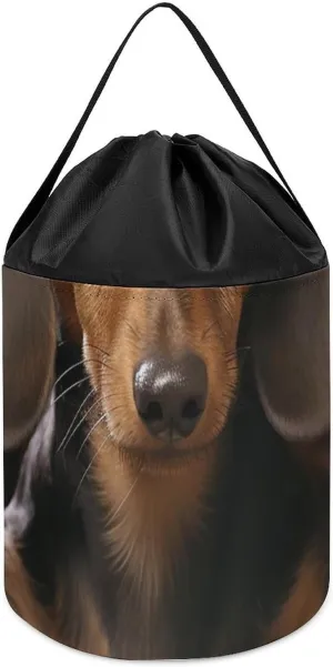 Toy Hamper Round Toys Clothes Storage Basket for Playroom Dachshund Toy Storage Basket vacuum geologic Reusable Drawstring Toy Bucket Bags 