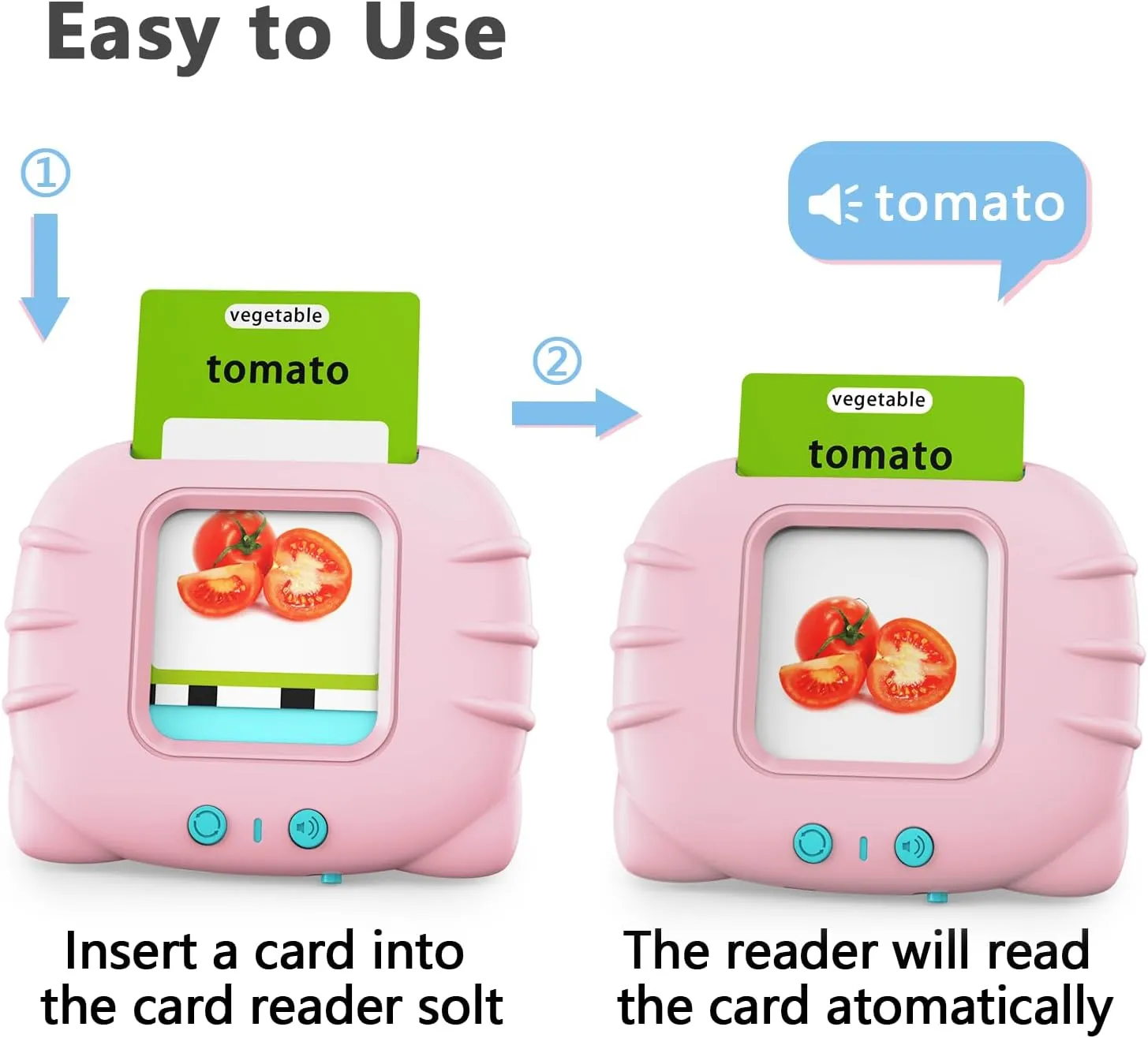 Toys for Toddlers 2 3 4 5 6, Learn ABC Letters, Numbers 0-100,Phrases,Objects, Adjectives, and More Dolch Sight Words, 280 ripple day bugle huge Cards with 560 Words/Phrases (Pink) Lapare Audible Flash Cards 