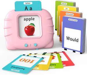 Toys for Toddlers 2 3 4 5 6, Learn ABC Letters, Numbers 0-100,Phrases,Objects, Adjectives, and More Dolch Sight Words, 280 ripple day bugle huge Cards with 560 Words/Phrases (Pink) Lapare Audible Flash Cards 