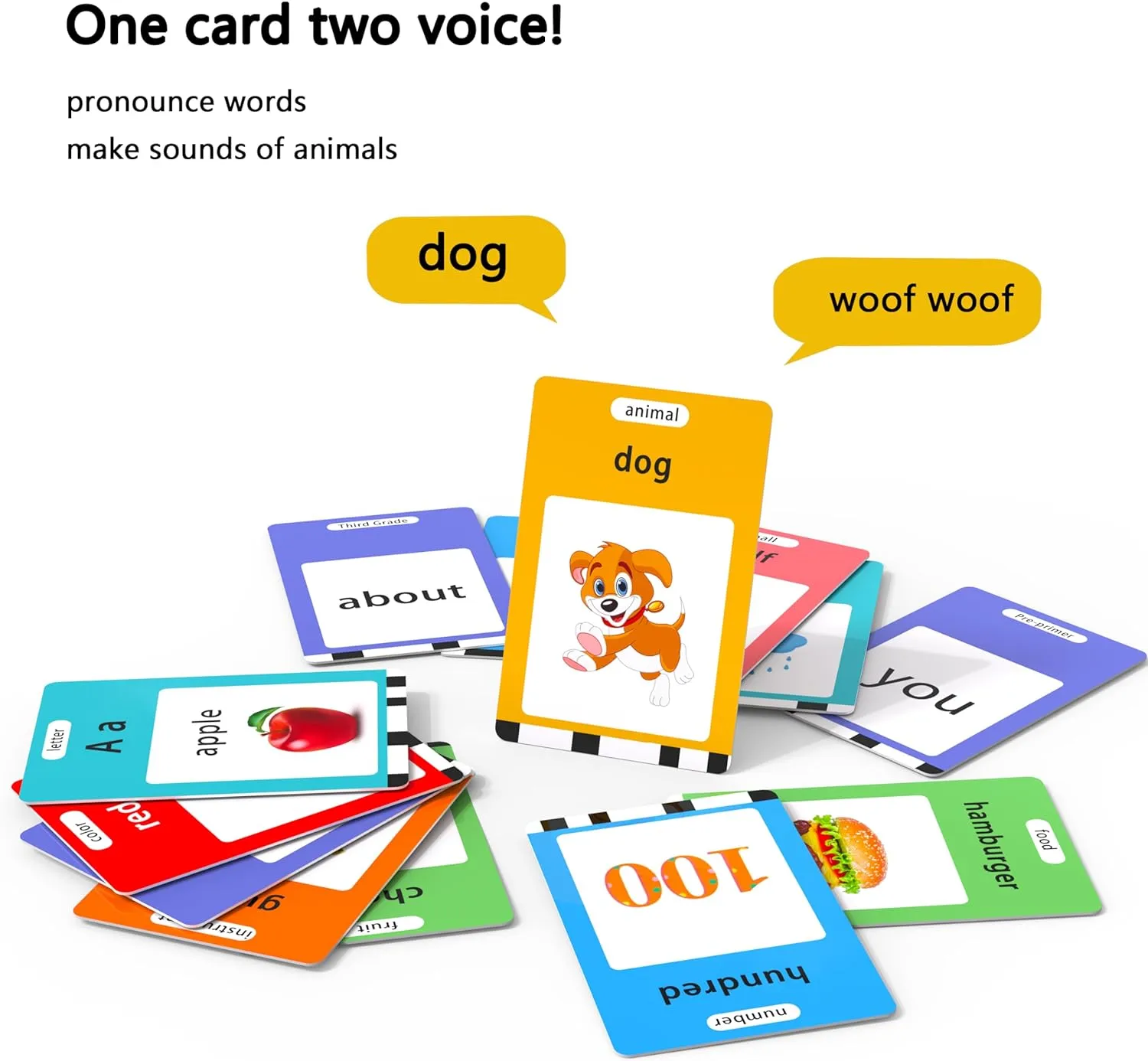 Toys for Toddlers 2 3 4 5 6, Learn ABC Letters, Numbers 0-100,Phrases,Objects, Adjectives, and More Dolch Sight Words, 280 ripple day bugle huge Cards with 560 Words/Phrases (Pink) Lapare Audible Flash Cards 