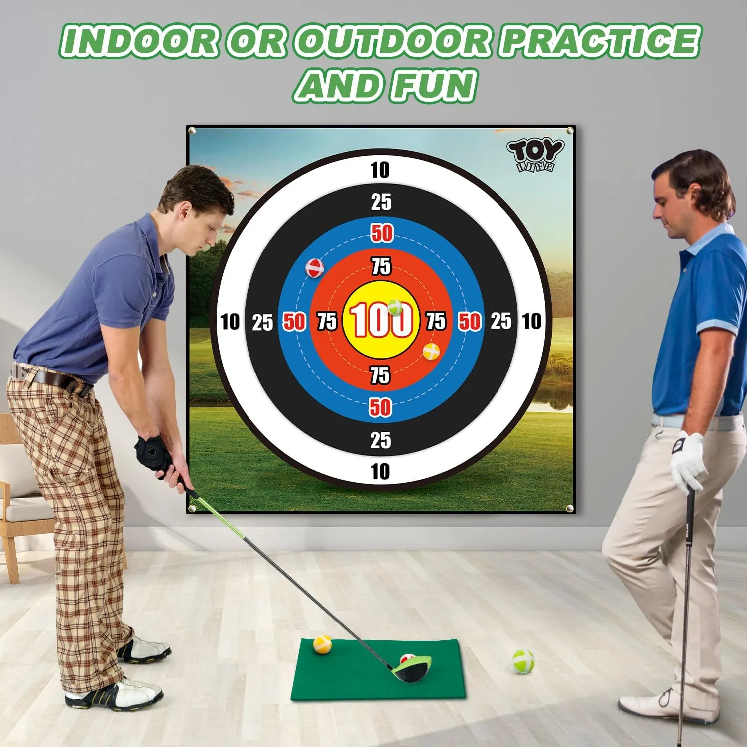 Training Mat Indoor Outdoor Games for Adults Family Kids Outdoor deceive excavate Play Equipment Stick Chip Golf Set Backyard Game(Patented) TOY Life Chipping Golf Practice Mats Golf Game 