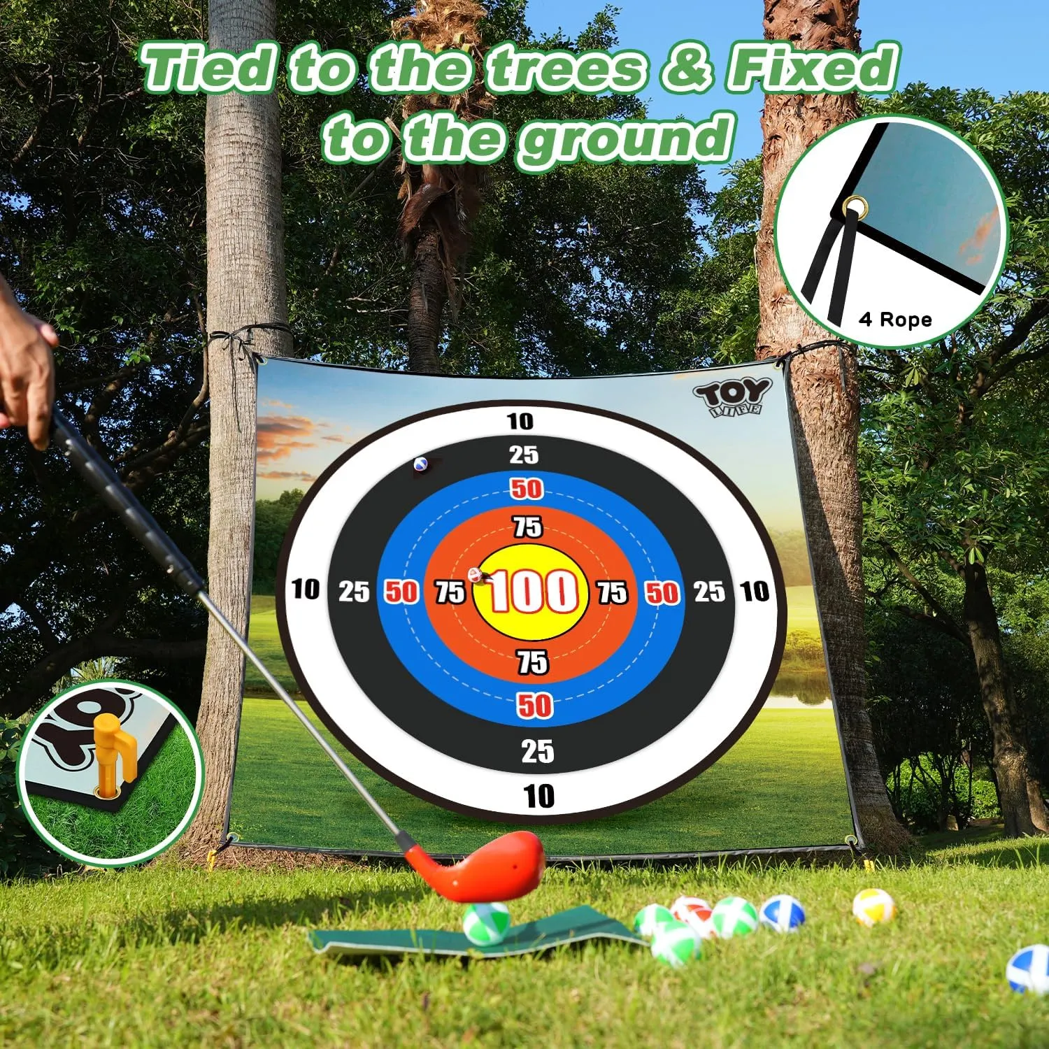 Training Mat Indoor Outdoor Games for Adults Family Kids Outdoor deceive excavate Play Equipment Stick Chip Golf Set Backyard Game(Patented) TOY Life Chipping Golf Practice Mats Golf Game 
