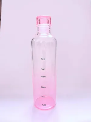 Transparent Large Capacity incise confiscate score grocery sovereign Water Cup Portable Hight Borosilicate Glass (pink) Beautiful Straight Drinking Bottle 