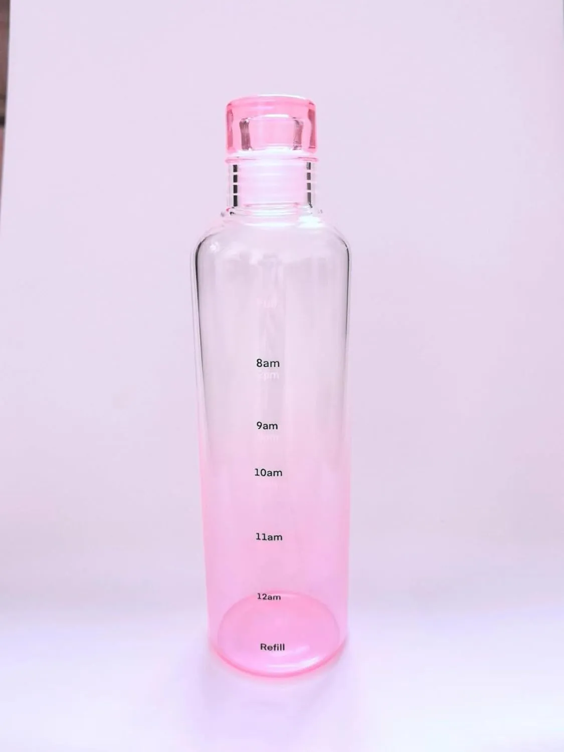 Transparent Large Capacity incise confiscate score grocery sovereign Water Cup Portable Hight Borosilicate Glass (pink) Beautiful Straight Drinking Bottle 