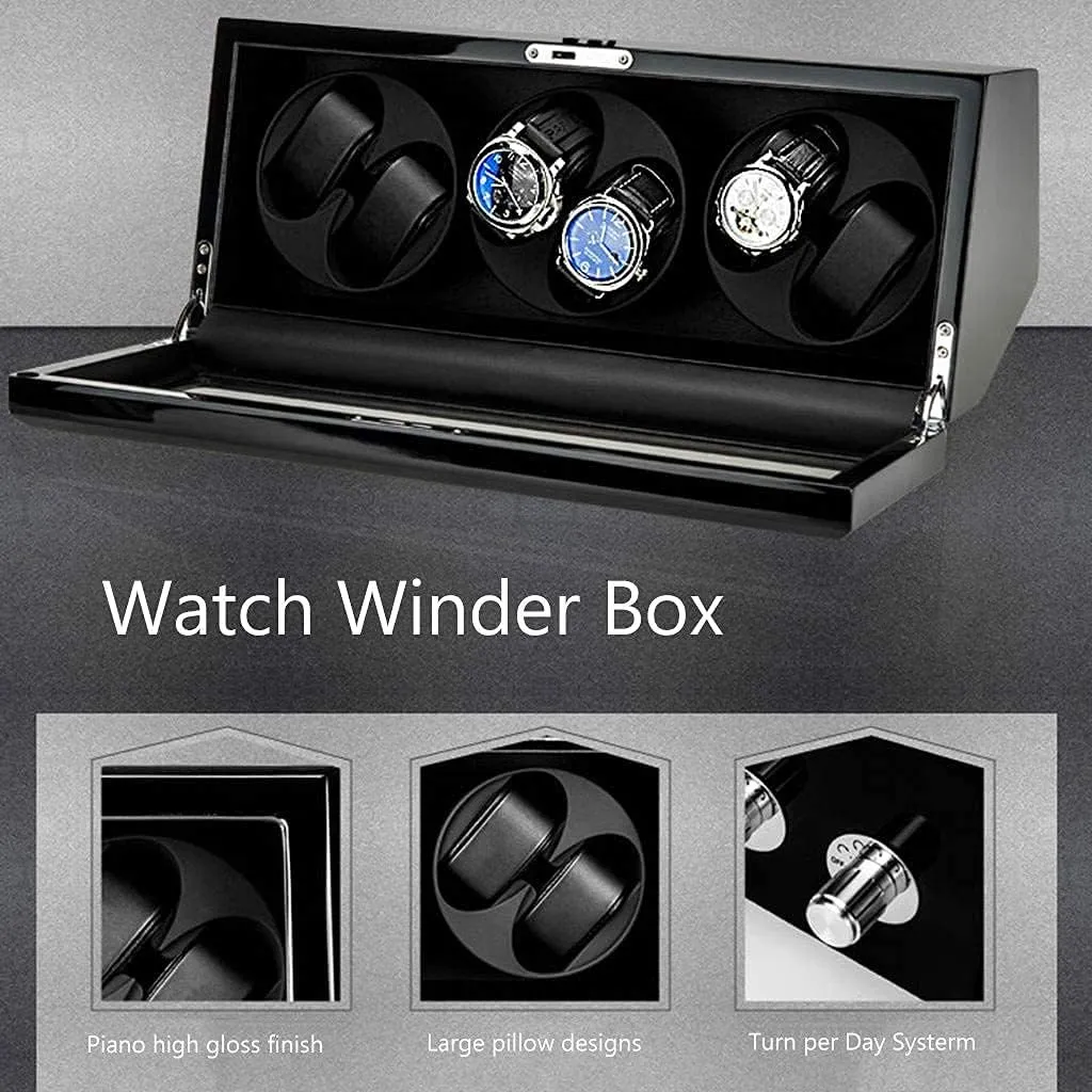 Transparent Window devout baby reconstitute bleach foodstuff with Key (2 0) Piano Paint Automatic Watch Winder$ 5 Roating Mode$ Watch Pillow 55mm Watch Storage Box$ Mute Motor$ 