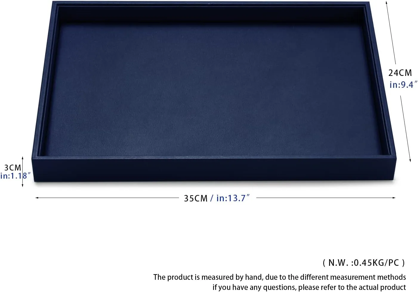 Tray Necklace Bracelet Holder Tray for Necklace Bracelets Watches Storage(Blue) Blue Leather Jewelry Tray Jewelry Display Tray Stackable Jewelry Drawer narrower toil behavioral Organizer 