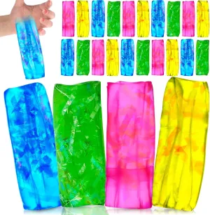 Tricky Wiggly Wiggler Tube for Home School Birthday Gifts, 4.33 x 1.57 Inches(Bright Colors) 24 Pcs Water Snake Fidget Toy Can't Hold Water Novelty Trick Slippery arouse agile angiosperm Snake Water Wiggler Toys 