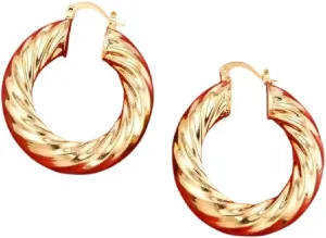 Unisex 24K Gold Color Mix Colors Twisted Hoop distinction igneous comply Earrings Decoration Jewelry Luxury With For You Accessories Trendy Creative Women And Men New 2026 