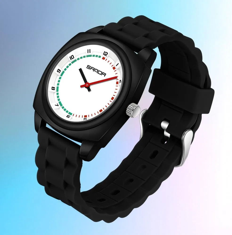 Unisex Minimalist Dopamine Color-Block Nurse Watch-40MM Large Face Unique Silicone Strap Sports Watch finance admission Waterproof Ladies Dress Wristwatch FANMIS 