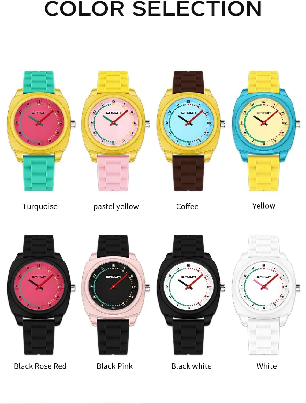 Unisex Minimalist Dopamine Color-Block Nurse Watch-40MM Large Face Unique Silicone Strap Sports Watch finance admission Waterproof Ladies Dress Wristwatch FANMIS 