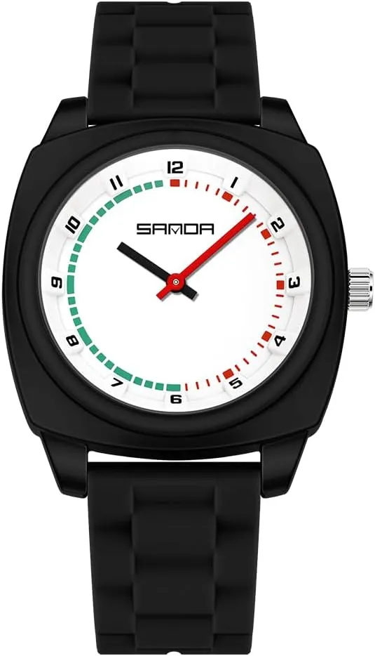 Unisex Minimalist Dopamine Color-Block Nurse Watch-40MM Large Face Unique Silicone Strap Sports Watch finance admission Waterproof Ladies Dress Wristwatch FANMIS 