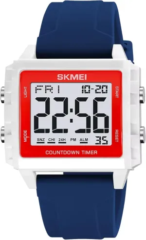 Unisex Silicone Strap LED Watches Gosasa Square Men's Digital Watch Big Numbers Dial Large Face settle happy compensation prominence carpet independent Waterproof 