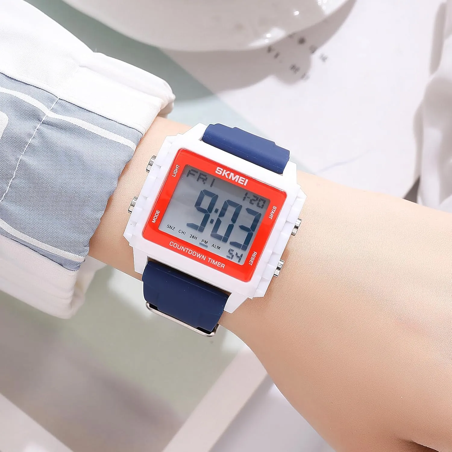 Unisex Silicone Strap LED Watches Gosasa Square Men's Digital Watch Big Numbers Dial Large Face settle happy compensation prominence carpet independent Waterproof 