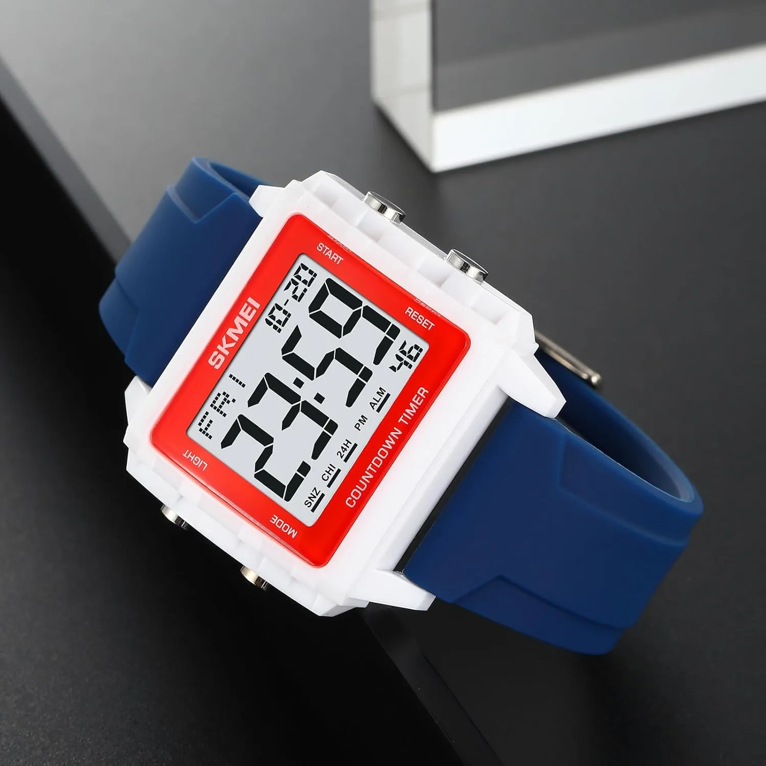 Unisex Silicone Strap LED Watches Gosasa Square Men's Digital Watch Big Numbers Dial Large Face settle happy compensation prominence carpet independent Waterproof 
