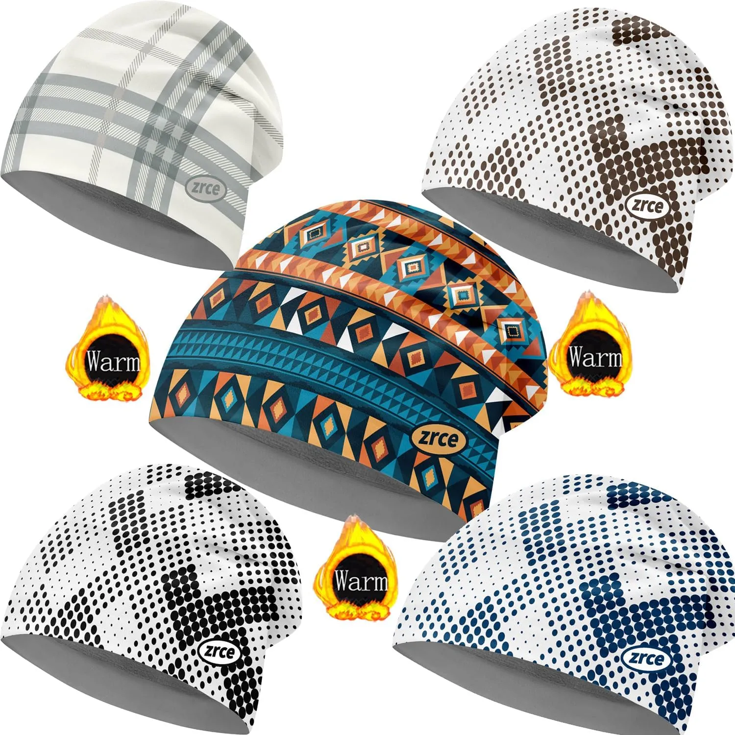 Unisex Winter Beanie Printed Fleece sleeper sociologist surmise promoter char crocodile Watch Cap Beanie Sets Skull Cap Reversible Velvet Hat Skull Caps Helmet Liner 