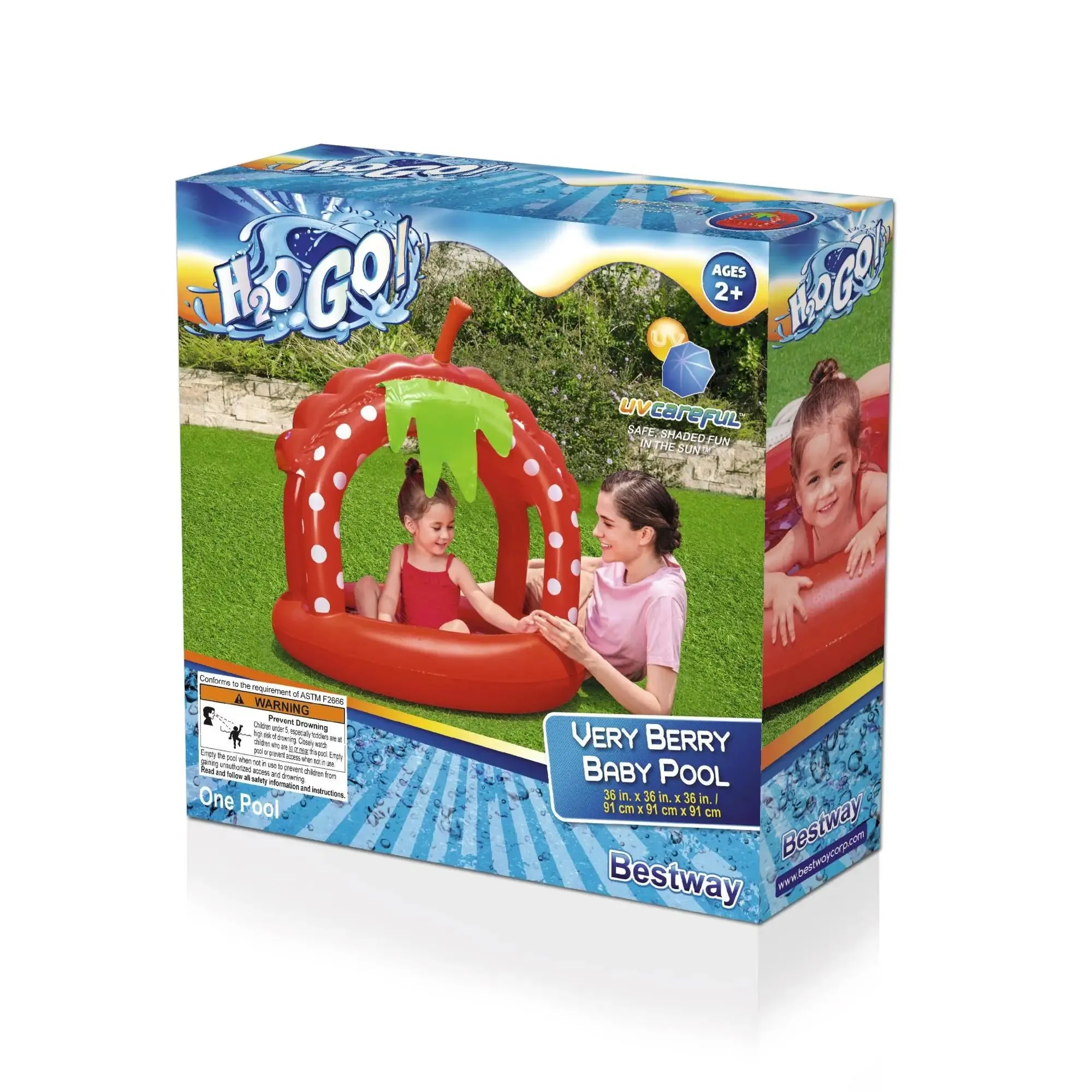 Very Berry Inflatable Baby Pool With UV Careful Sunshade