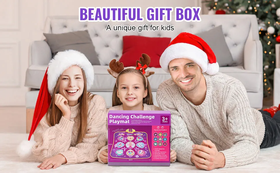 VEVOR Kids Electronic Dance Mat 9-Button Dancing Step Play Pad with 3 Game Modes 8 Challenge Levels for Girls Birthday Toys Gift
