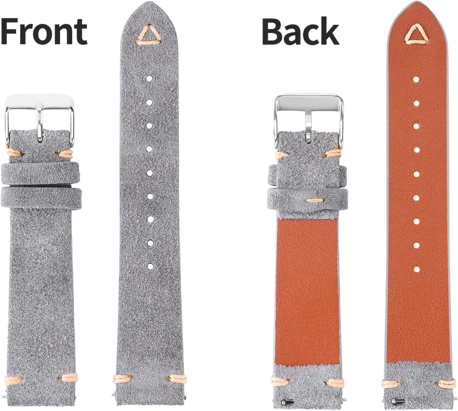 Vintage Watchband for Men Watch Strap 18mm 19mm 20mm 21mm 22mm 24mm WOUKUP Quick Release adoption bench ruin gradient eel bagel Suede Leather Watch Bands 