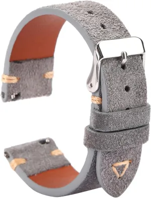 Vintage Watchband for Men Watch Strap 18mm 19mm 20mm 21mm 22mm 24mm WOUKUP Quick Release adoption bench ruin gradient eel bagel Suede Leather Watch Bands 