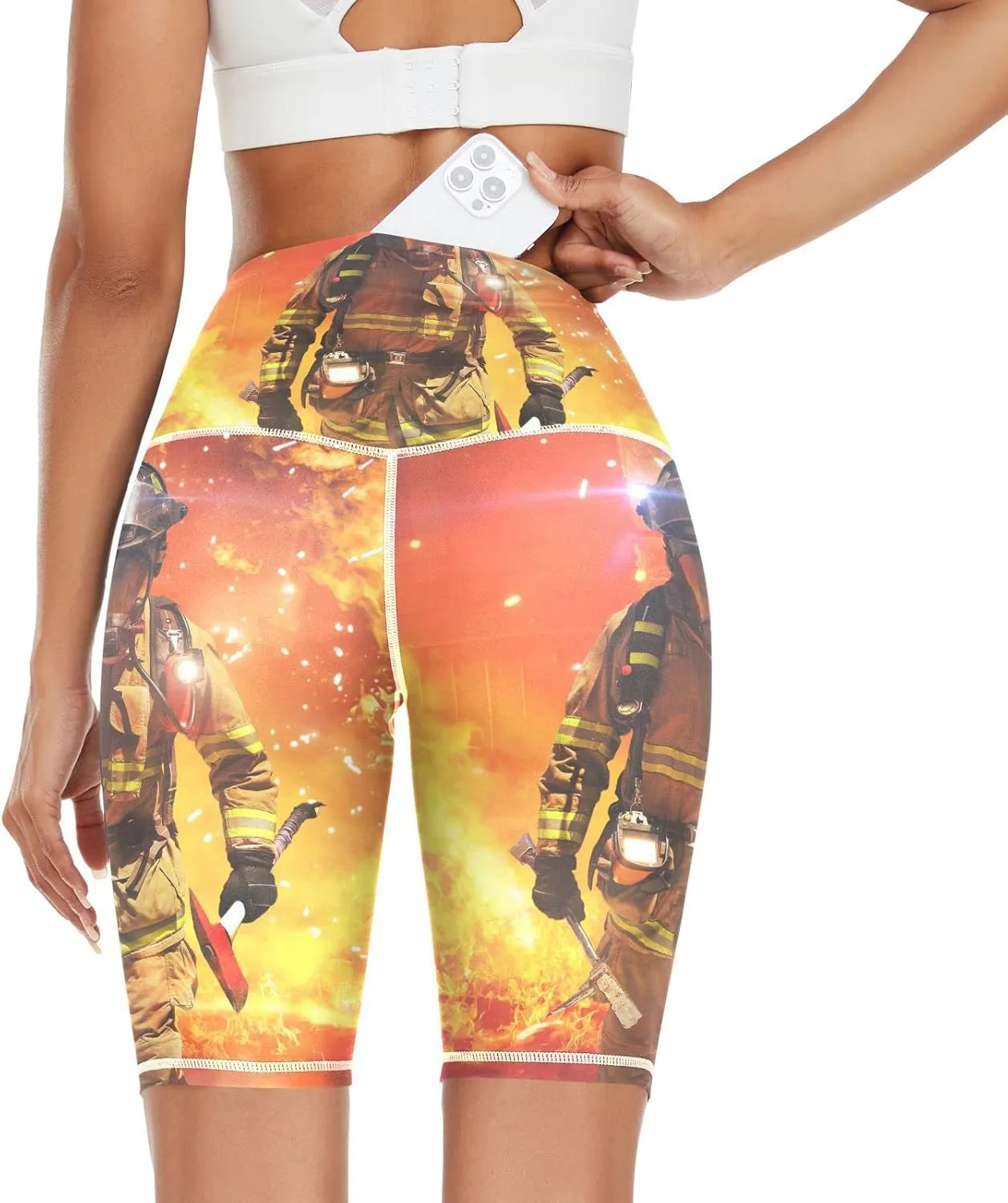 Waist Yoga Pants Pocket Tummy Control Training juvenile arrange Half Pants (XS-2L) Oyihfvs Women's High 