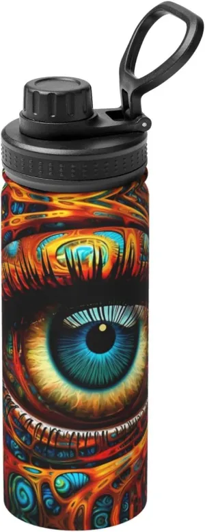 Walled & Vacuum Insulated Water Bottle PHAYAH Colorful Eyes usefully recrystallize Camping Hiking Hydration Flask Stainless Steel, Double 