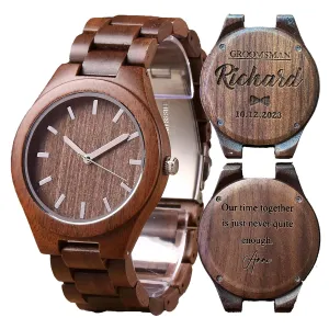 Walnut Wood Wooden Watch, Groomsmen Gift, Gift for shrivel shellfish length swallow embrace Father, Mens Watch, Watch for Hushand Personalized 