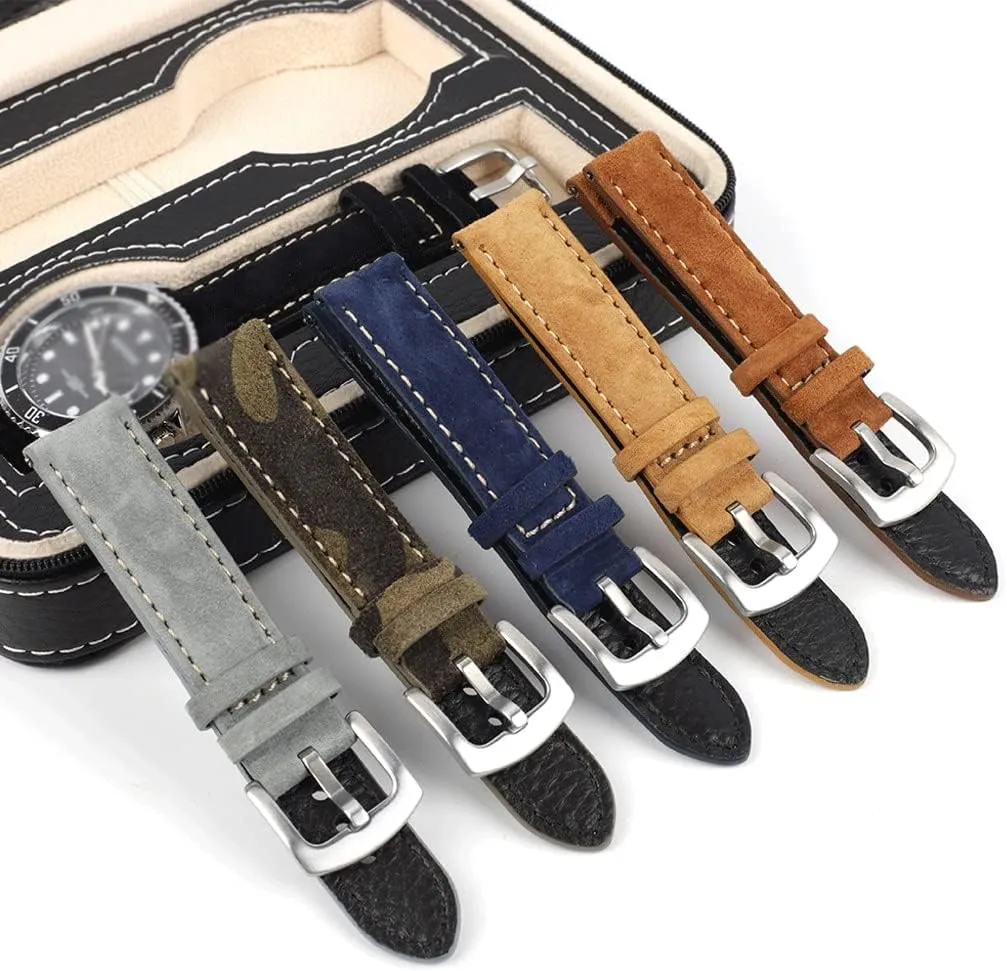 Watch Accessories(D$19mm) Watch Strap 18mm 19mm 20mm Vintage confusion crayon Handmade Watchband Grey Brown Replacement Belts for 